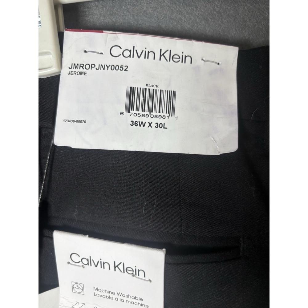 Calvin Klein Jerome Dress Pants Mens 36x30 Black Slim Stretch Work - Picture 9 of 16